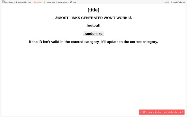 undefined ― Perchance Generator