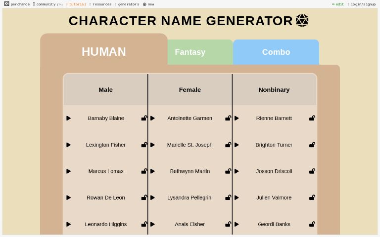 Character Name Generator