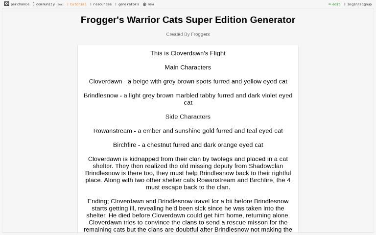 frogger-s-warrior-cats-super-edition-generator-perchance