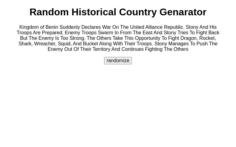 Random Historical Country Genarator ― Perchance Generator