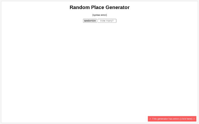 Random Place Generator