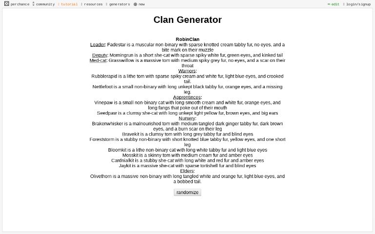 Clan Generator