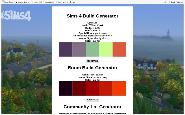 Sims 4 Build Generator