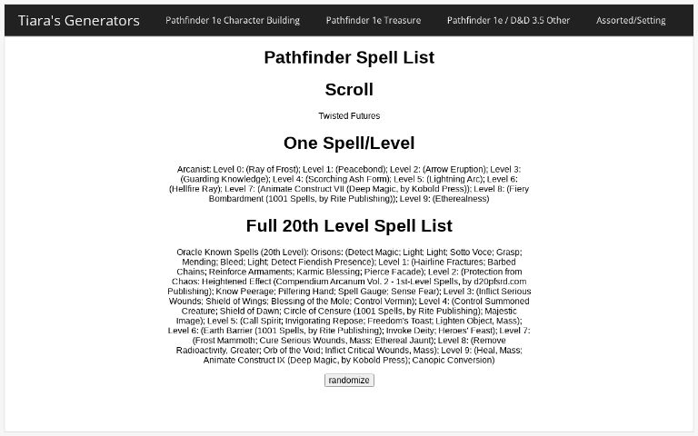 pathfinder-spell-list-perchance-generator