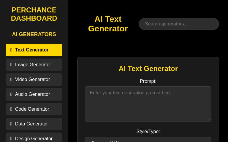 perchance-dashboard ― Perchance Generator