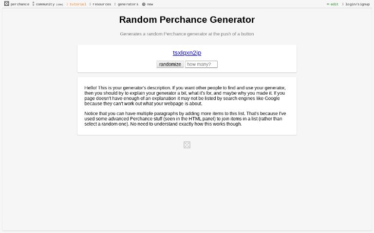 Random Perchance Generator