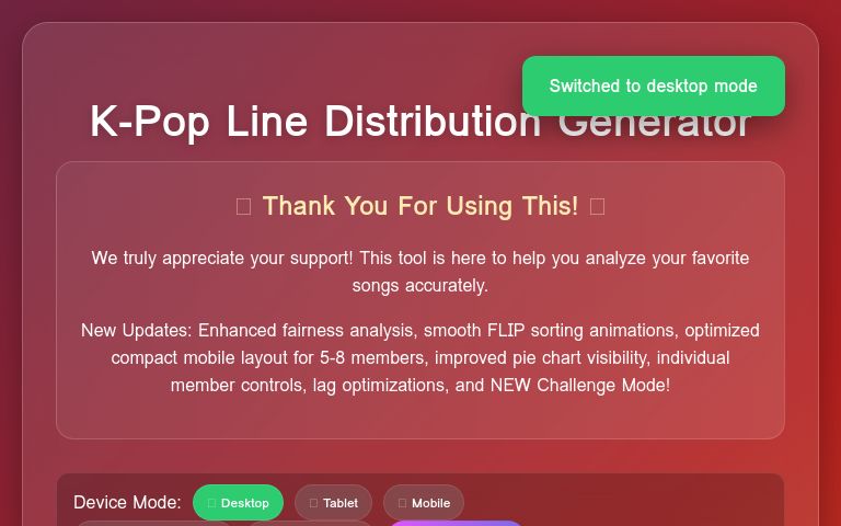 K-Pop Line Distribution Generator