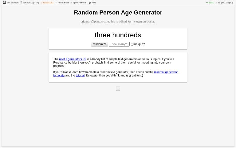 Random Person Age Generator
