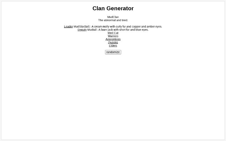 Clan Generator