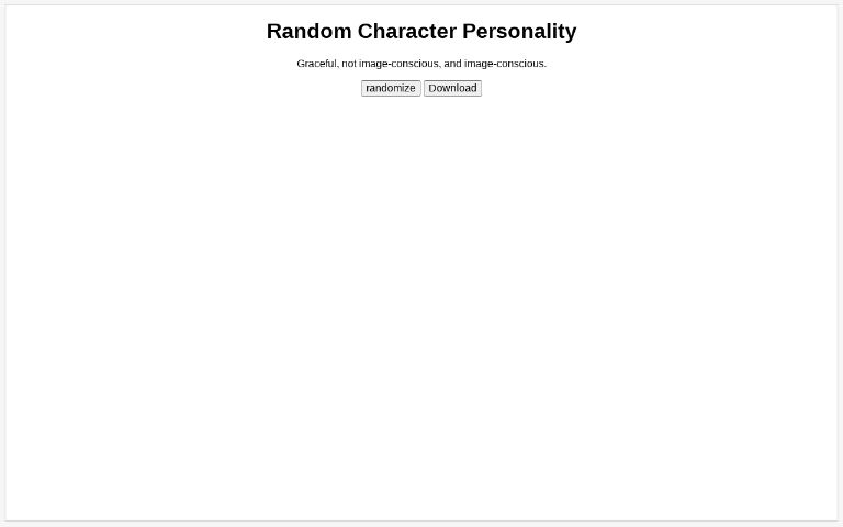 Random Character Personality Perchance Generator
