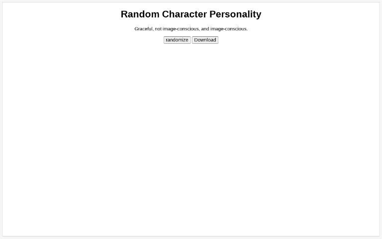 Random Character Personality Perchance Generator