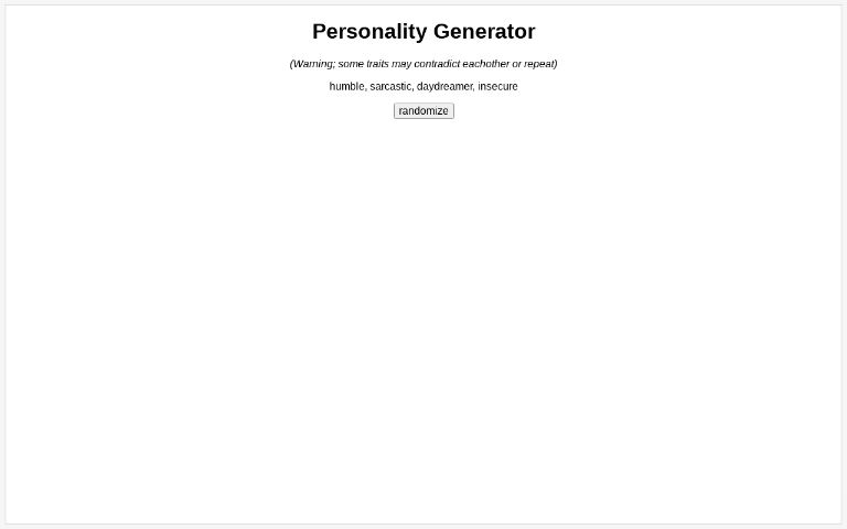 Personality Generator