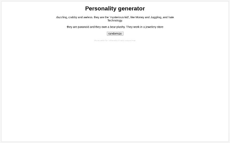 personality-generator