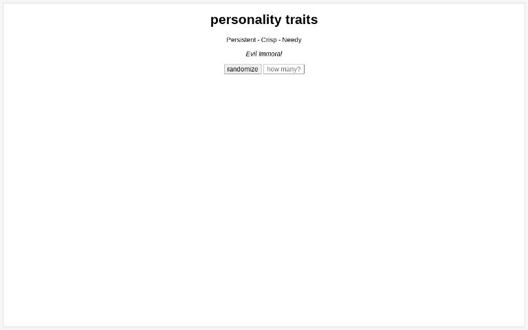 personality-traits-perchance-generator