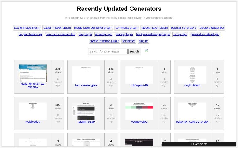 Recently Updated Generators