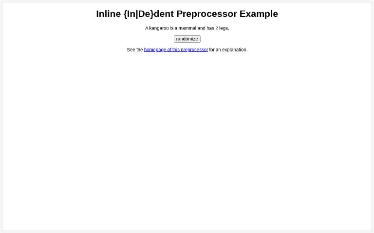 Inline {In|De}dent Preprocessor Example ― Perchance Generator