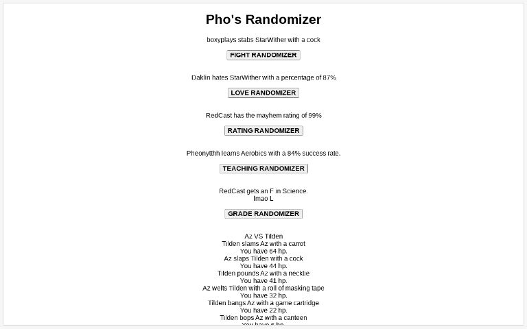 Pho S Randomizer Perchance Generator