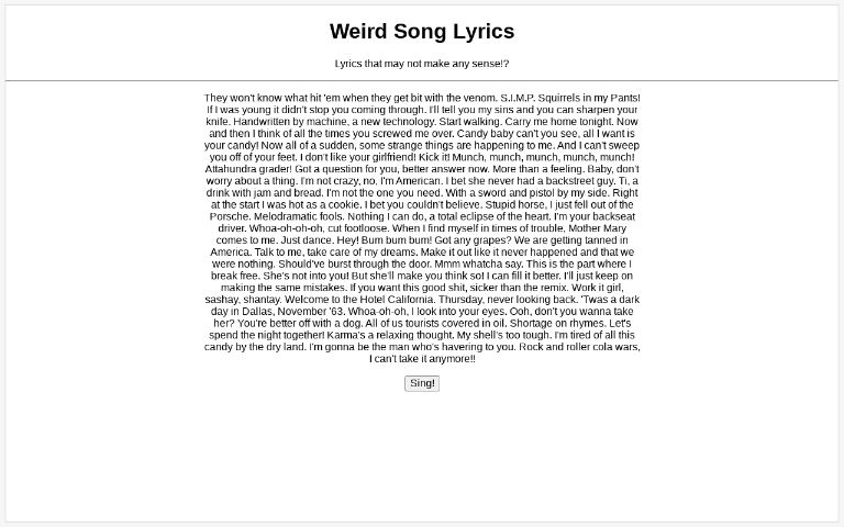 Weird Song Lyrics Quotes