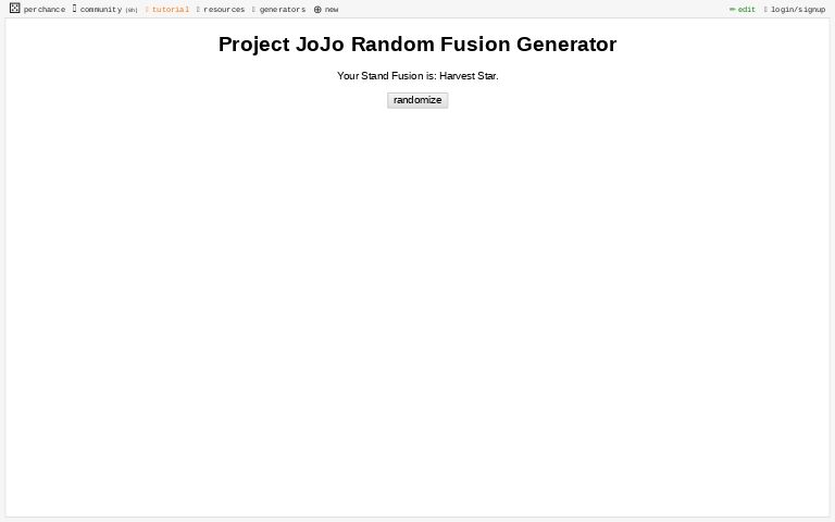 Project JoJo Random Fusion Generator