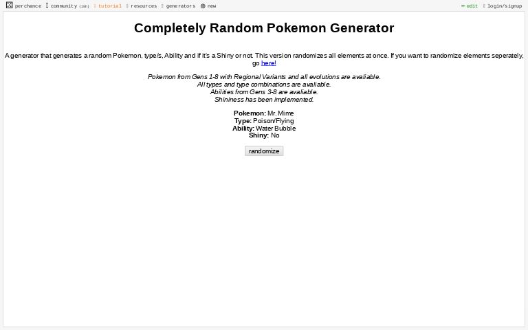 Random Pokemon Generator ― Perchance