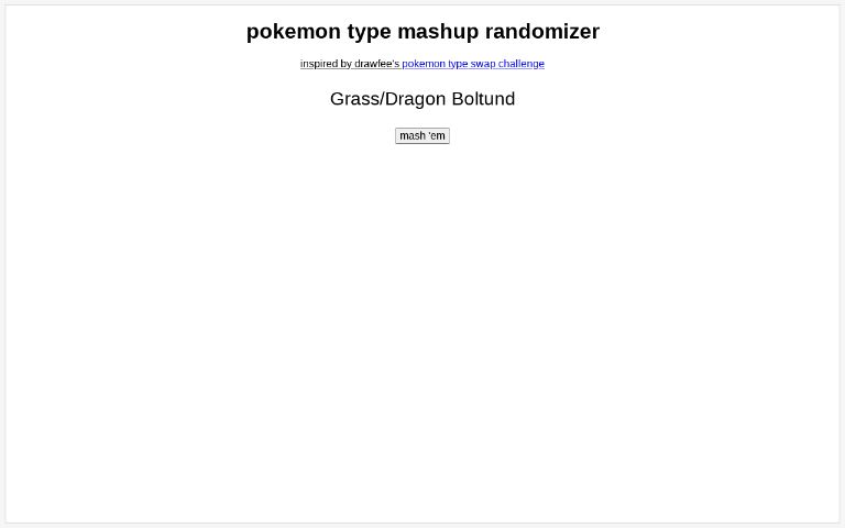pokemon type mashup randomizer ― Perchance Generator