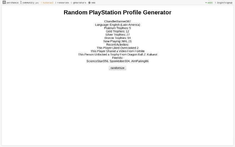 playstation 5 letter names generator