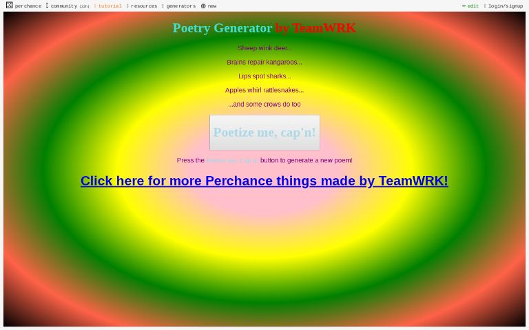 experimental poetry generator