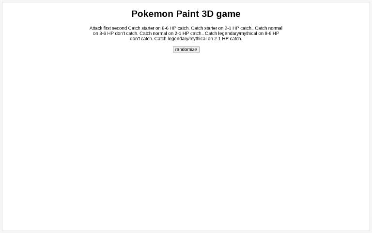 Pokemon Paint 3d Game ― Perchance Generator