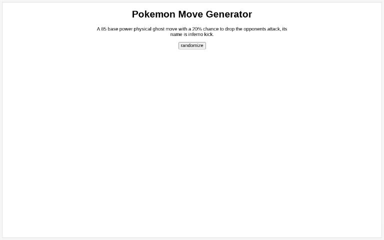 Pokemon Move Generator