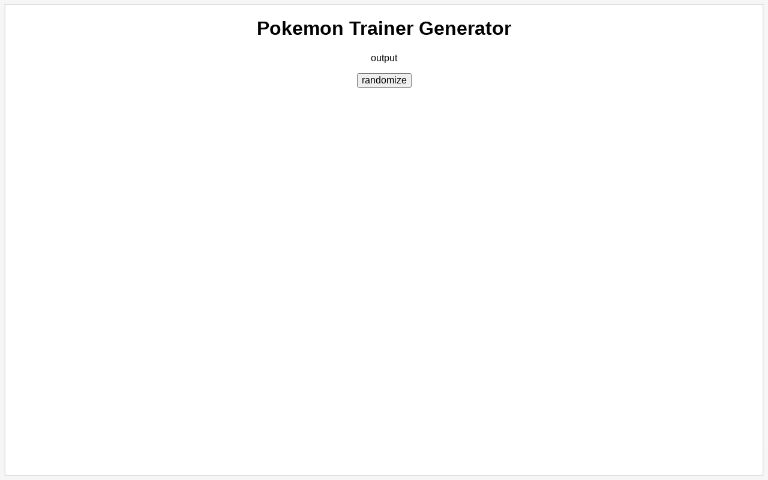 Pokemon Trainer Generator