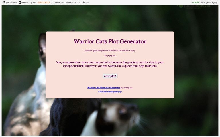 Unique Warrior Cat Name Generator ― Perchance