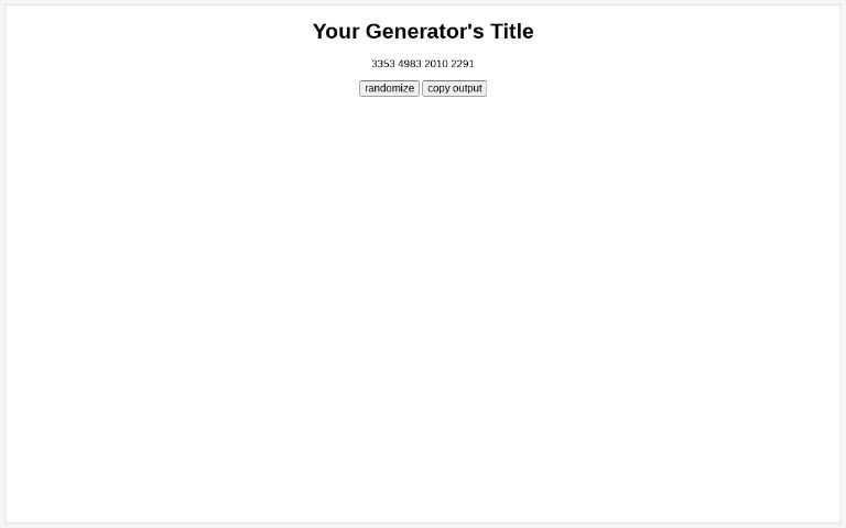 Postliminal Serial Code ― Perchance Generator
