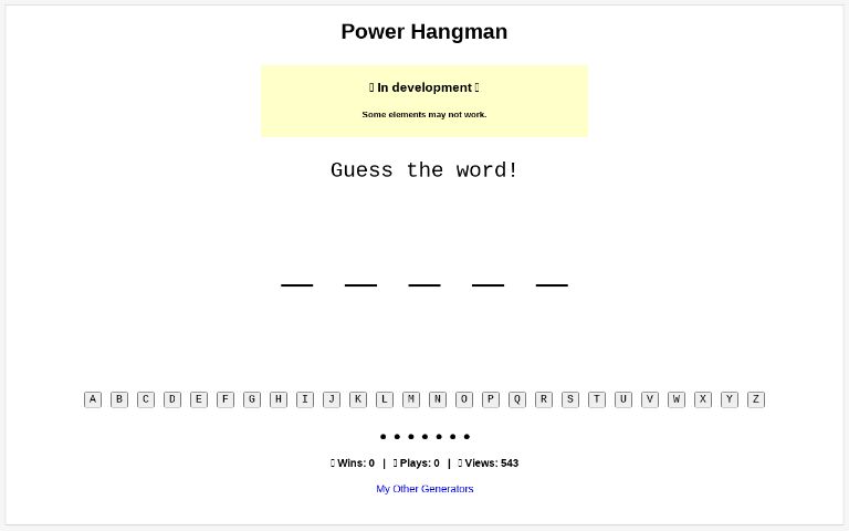 power-hangman-perchance-generator