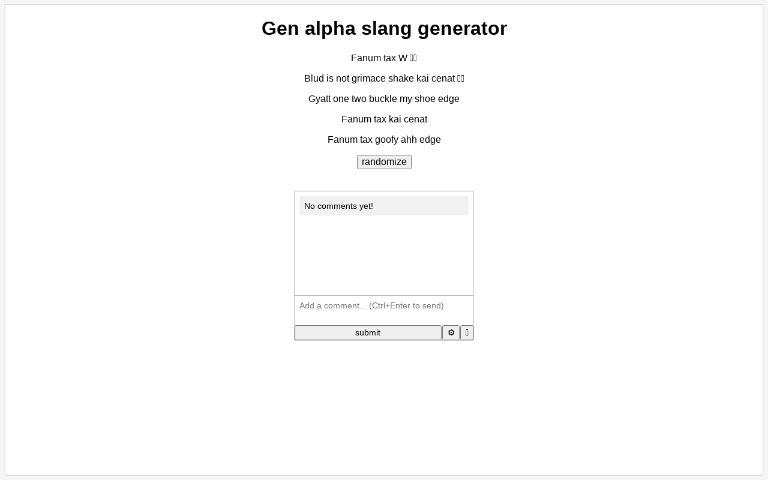 Gen alpha slang generator