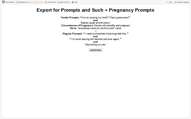 Export for Prompts and Such + Pregnancy Prompts ― Perchance Generator