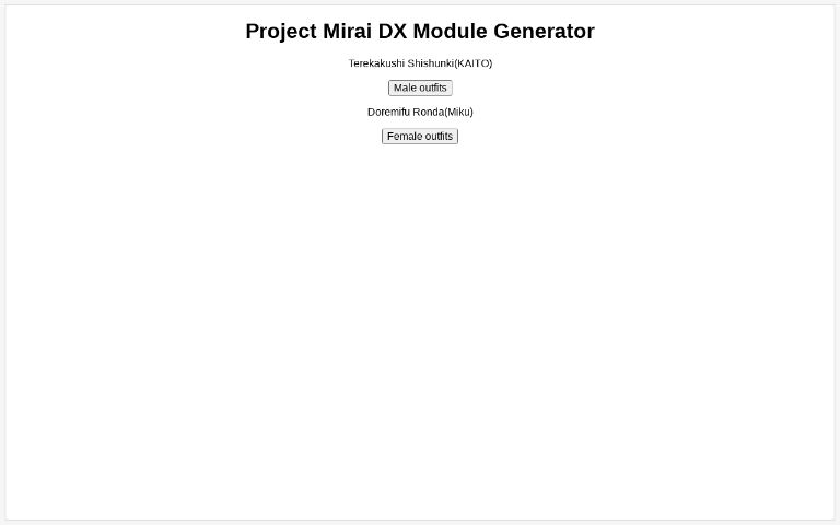 Project Mirai DX Module Generator