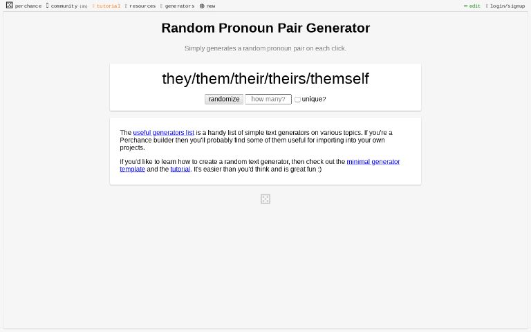 Random Pronoun Pair Generator