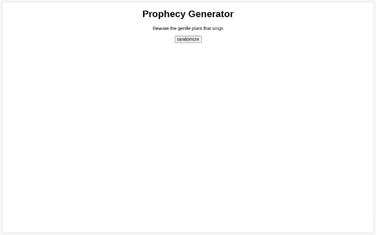 Prophecy Generator