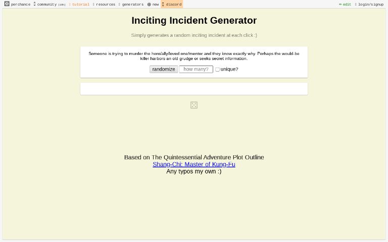 Inciting Incident Generator
