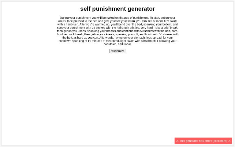 self punishment generator