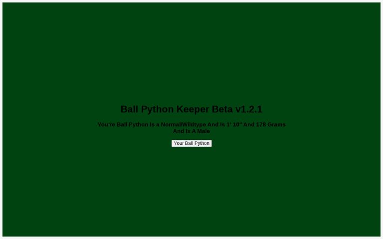 Ball Python Keeper Beta v1.2.1 ― Perchance Generator