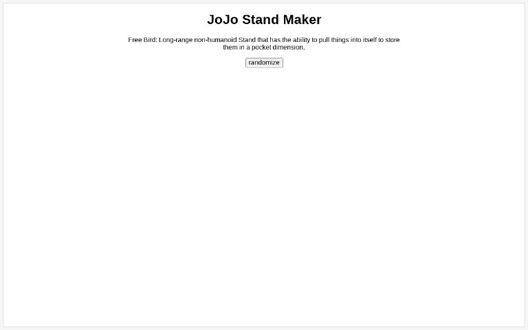 JoJo Stand Generator ― Perchance