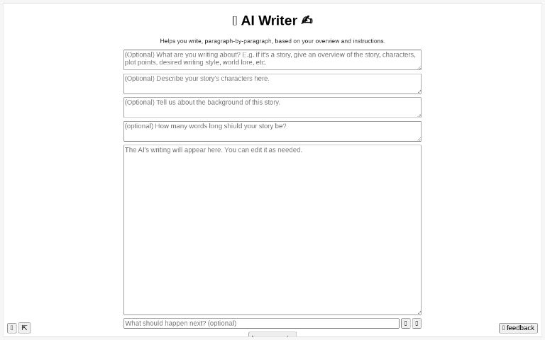 AI Writer (free, unlimited, no sign-up) ― Perchance Generator