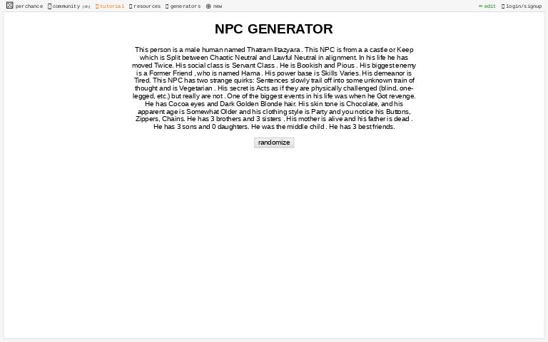 NPC GENERATOR