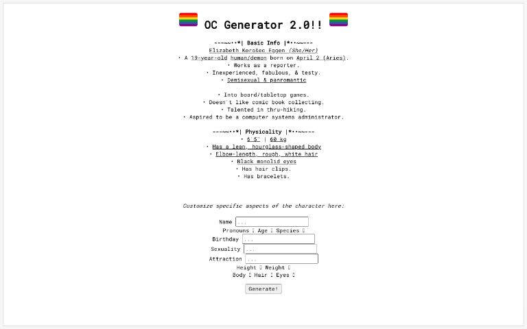 OC Generator 2.0!!