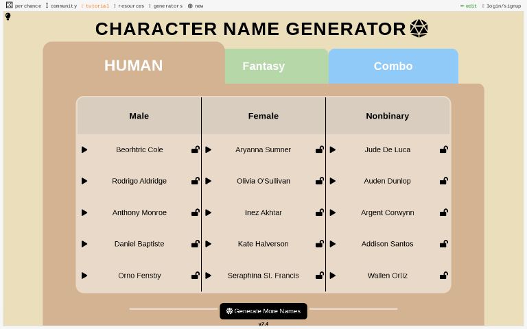 Character Name Generator