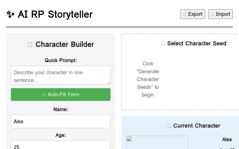AI RP Storyteller ― Perchance Generator
