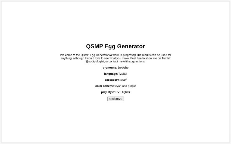 QSMP Egg Generator