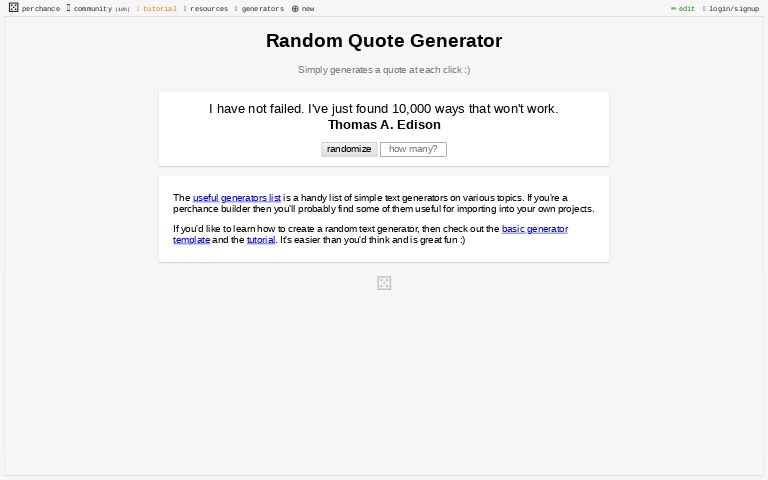 Perchance generator