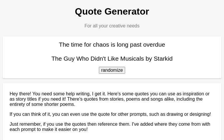 Quote Generator ― Perchance